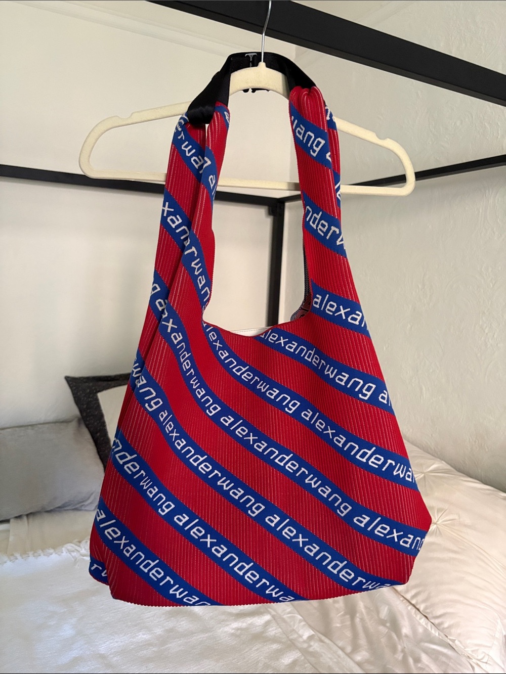 Alexander Wang Red and Blue Logo Shoulder Tote